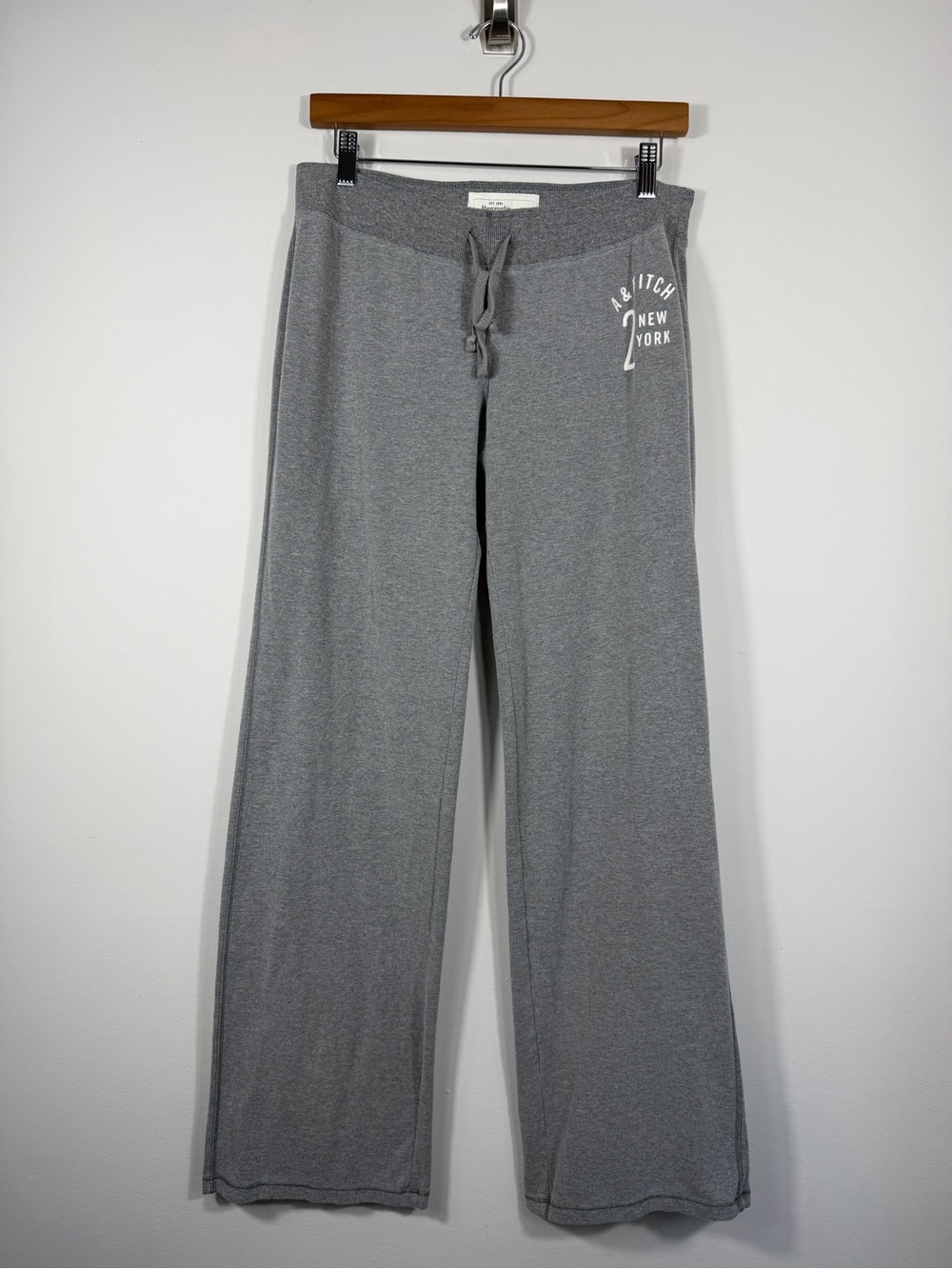 Abercrombie & Fitch Gray Wide Leg Sweatpants Logo Lounge Pants M